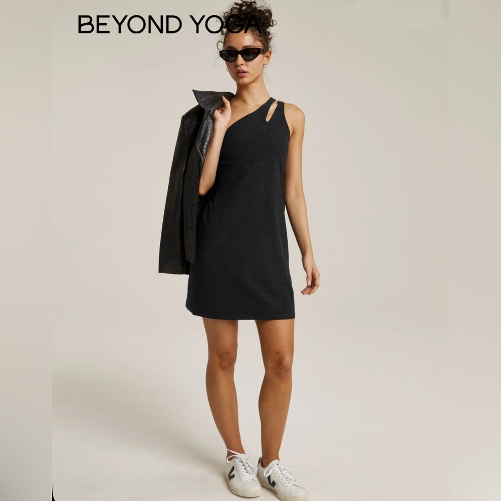 💫Beyond Yoga Spacedye Lost Your Mind Dress, Small, EUC, Black, Asymmetrical - Picture 5 of 15